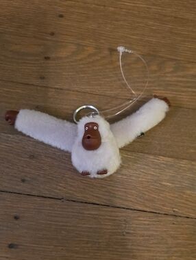 Kipling Aracely Cream and Brown Plush Monkey Keychain